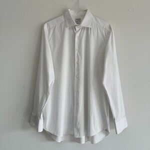 1. Italian Bagutta  white cotton shirt, Size 17.5 / 44